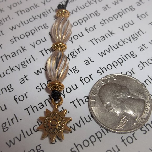 New! Bookmark Gold and Clear Beaded Book Thong Marker Bookmarker Gift Idea 8178 - Picture 5 of 10